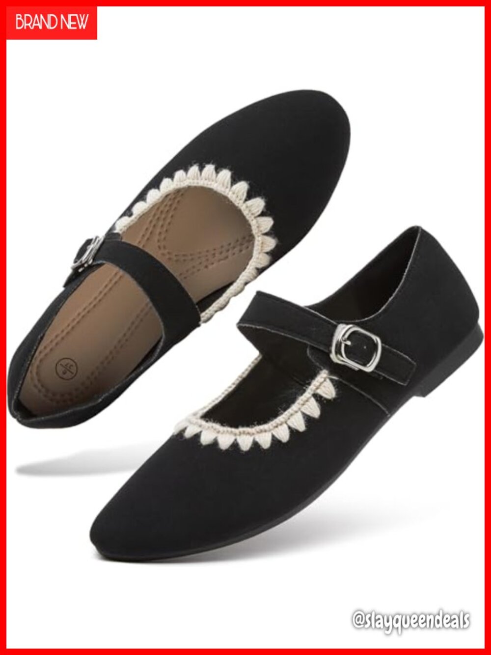 Women's Mary Jane Ballet Flats Faux Leather Buckle Strap Dress Shoes